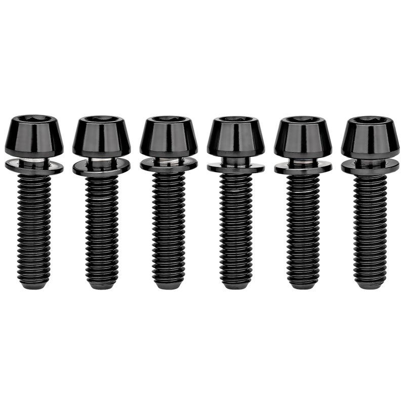 Wanyifa Titanium M5x20mm with Washer Allen Hex Tapered Bolts Screw for Bicycle Stem Pack of 6 (Black) - Image 3
